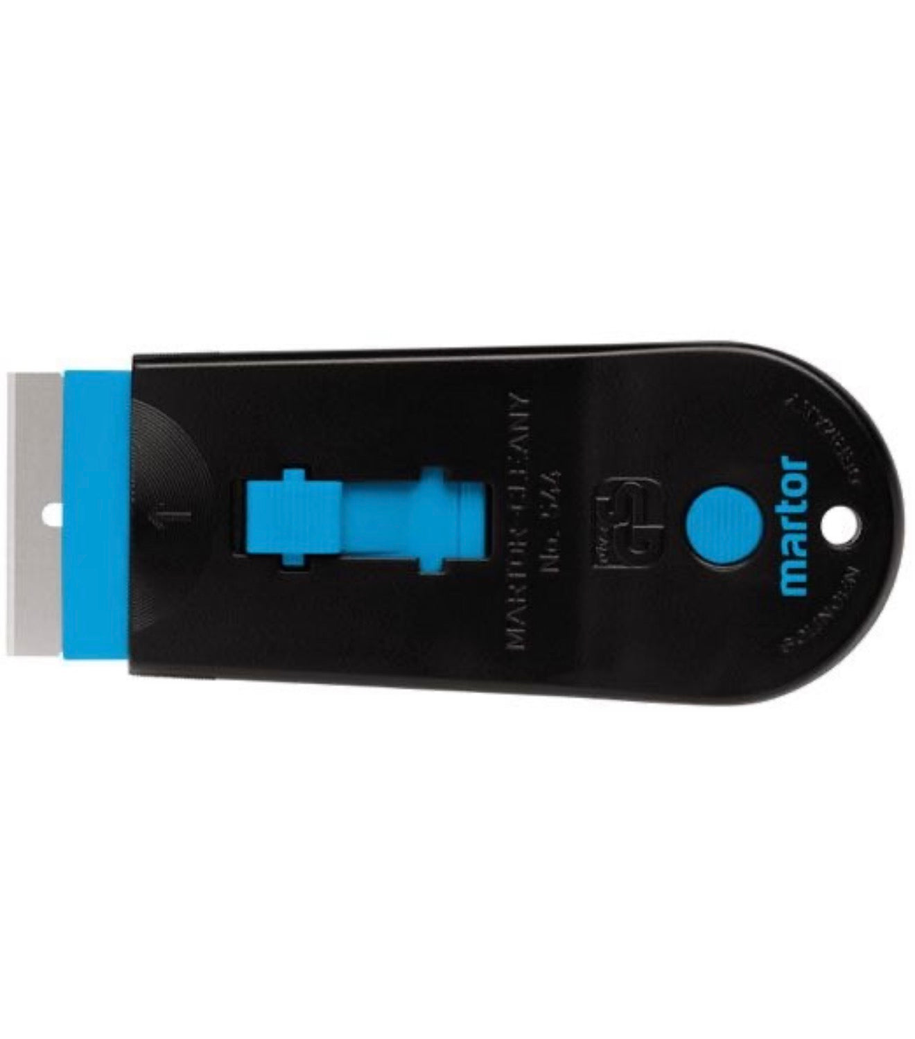 SCRAPEX CLEANY plastic glass scraper for window tint prep – retractable blade, built-in storage, ergonomic handle.