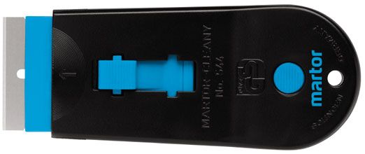SCRAPEX CLEANY plastic glass scraper for window tint prep – retractable blade, built-in storage, ergonomic handle.